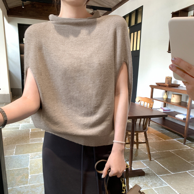 Chic Batwing Sleeve Shawl Knit Sweater for Women, Loose Bohemian Style Cape Top - Image 7