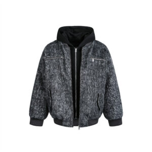 Fake two-piece spliced hooded cotton jacket