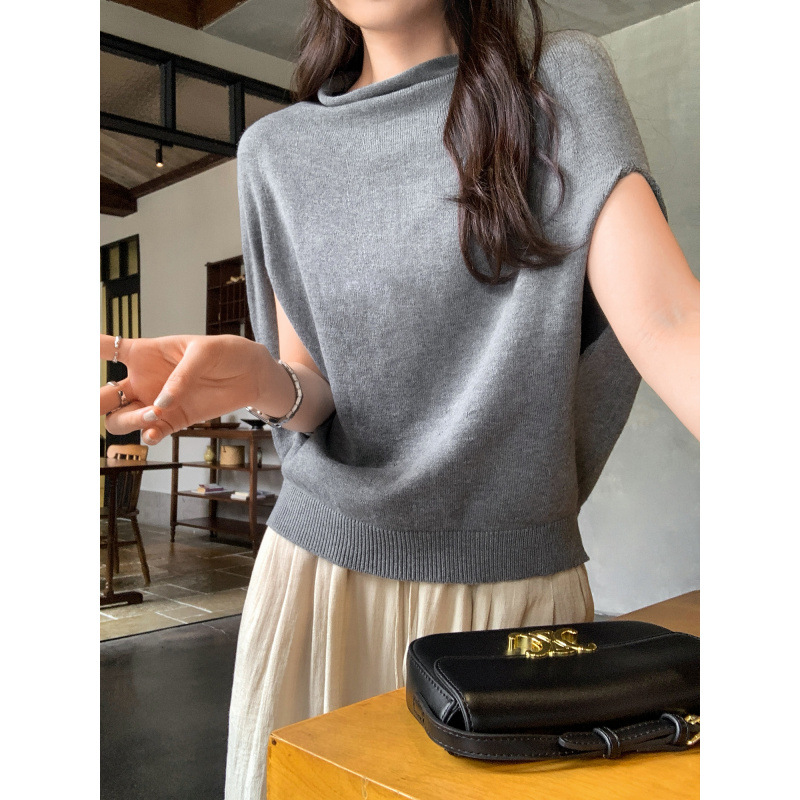 Chic Batwing Sleeve Shawl Knit Sweater for Women, Loose Bohemian Style Cape Top - Image 5