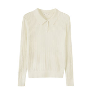 High-Neck Knit Sweater for Women, Slim Fit, Long Sleeve