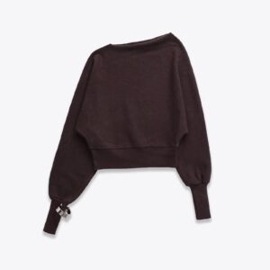 Versatile asymmetric bracelet knit sweater