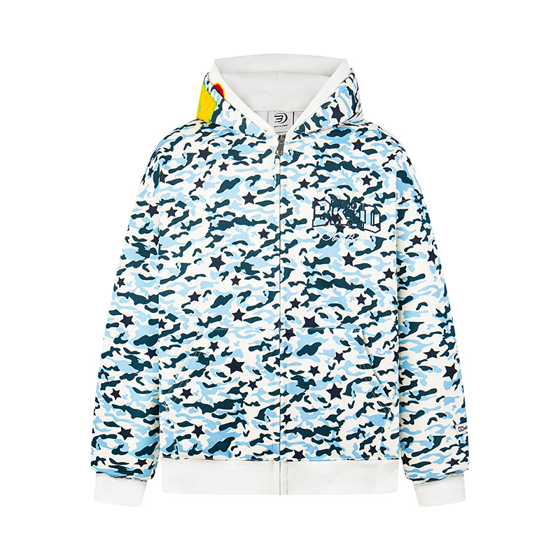 Embroidery Zipper Hoodie Spring Casual Loose Couple Outerwear