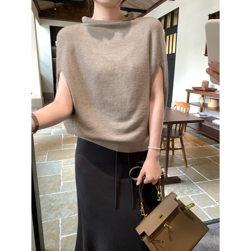 Chic Batwing Sleeve Shawl Knit Sweater for Women, Loose Bohemian Style Cape Top - Image 3