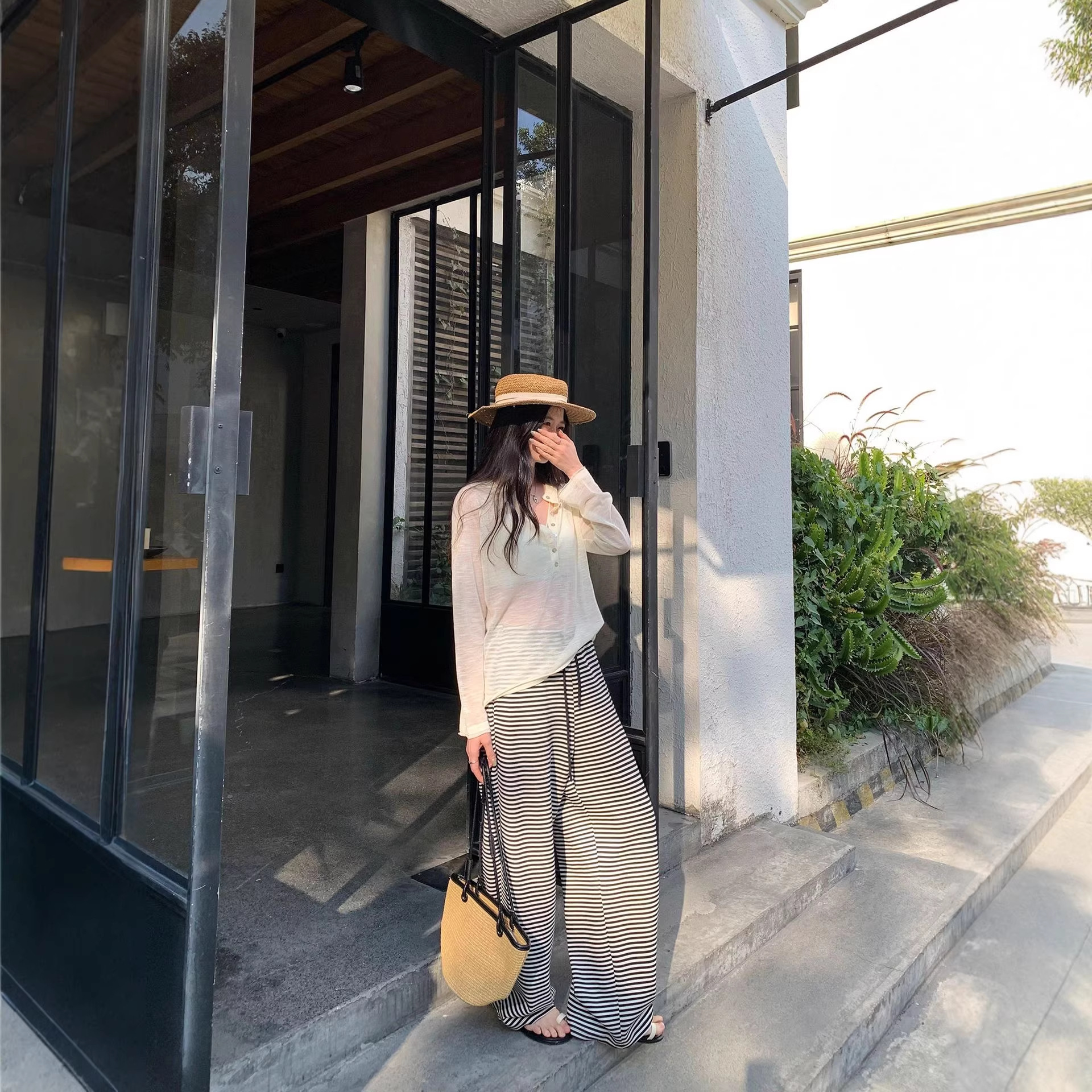 Chic Sheer Knit Long Sleeve Cover-Up for Women, Lightweight and Breathable - Image 3